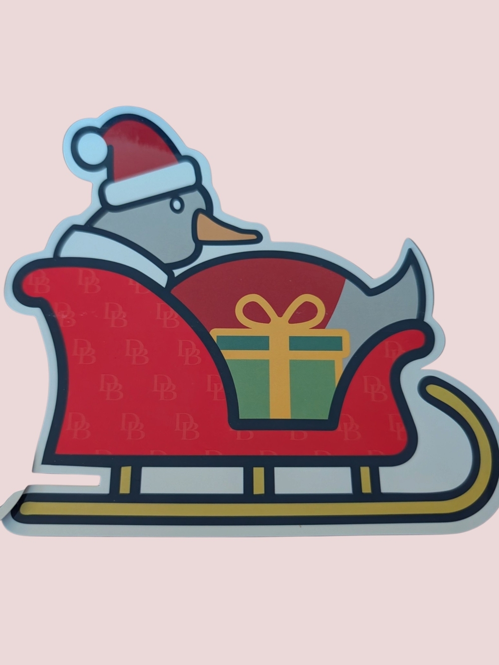 🎄 Dooney & Bourke Holiday Duck Sleigh Stickers – Set of 2